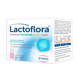 Lactoflora protecţie intestinala pentru copii, 5 flacoane, 7 ml, Stada Hemofarm
