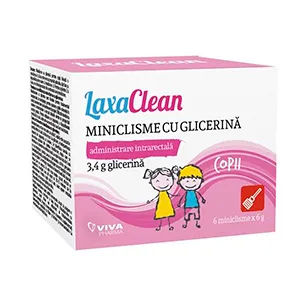Laxaclean Miniclisme cu glicerina pentru copii, 6 miniclisme, Viva Pharma Distribution