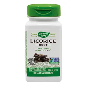 Licorice (Lemn dulce) 450 mg, 100 capsule vegetale, Secom