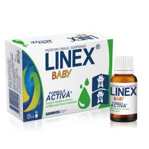 Linex Baby picaturi orale, 1 flacon, 8 ml, Lek Pharmaceuticals