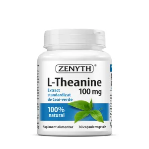 L-Theanine 100 mg pentru relaxare si concentrare, 30 Capsule, Zenyth