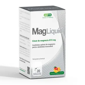 MagLiquid Citrat de magneziu 815mg solutie lichida, 20 plicuri, 15 ml, Medochemie