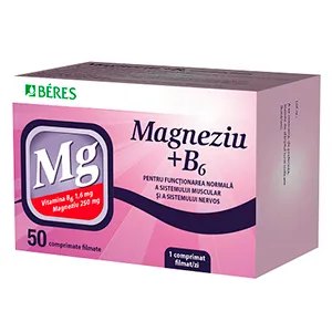 Magneziu + B6, 50 comprimate filmate, Beres Pharmaceuticals Private