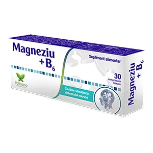 Magneziu + Vitamina B6, 30 comprimate filmate, Polisano Pharmaceuticals