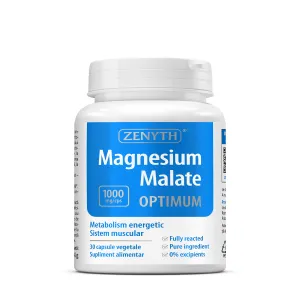 Magneziu Malat Optimum pentru energie si muschi, 30 Capsule, Zenyth