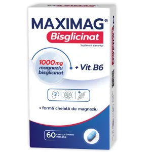 Maximag Bisglicinat, 60 comprimate filmate, Natur Produkt Zdrovit