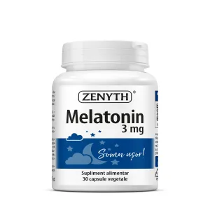 Melatonina 3 mg pentru somn, 30 Capsule, Zenyth