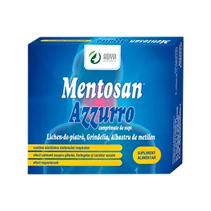 Mentosan Azzuro, 20 comprimate masticabile, Adya Green Pharma