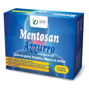 Mentosan Azzuro, 30 comprimate pentru supt, Adya Green Pharma
