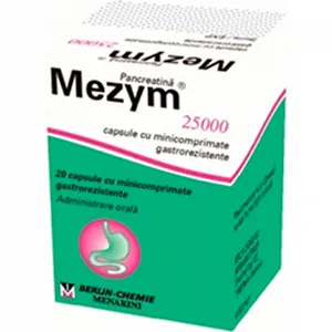 Mezym 25000 minicomprimate gastrorezistente, 20 capsule, Berlin Chemie