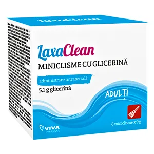 Miniclisme cu glicerina pentru adulti LaxaClean, 6 bucati, Viva Pharma Distribution