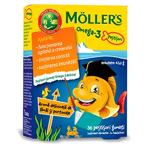 Moller s omega-3 lamaie si portocale, 36 pestisori gumati, Pharma Brands