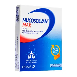 Mucosolvan Max 75 mg, 20 capsule cu eliberare prelungita, Sanofi Romania