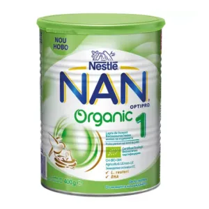 Nan 1 Organic Optipro, formula de lapte de inceput, +0 luni, 400 g, Nestle