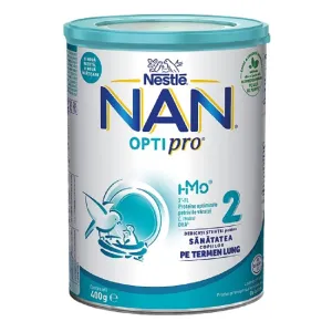 Nan 2 Bio Optipro, formula lapte de continuare, +6 luni, 400 g, Nestle