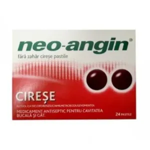 Neo-Angin fara zahar cirese, 24 pastile, MCM