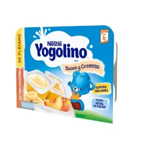 Nestle Yogolino gustare cu lapte creamy duo banane si piersici, 6 X 60G, de la 6 luni