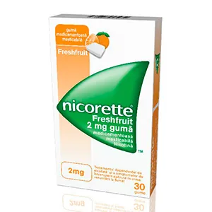 Nicorette Freshfruit 2 mg, 30 gume medicamentoase masticabile, Johnson & Johnson