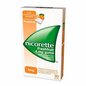 Nicorette Freshfruit 4 mg, 30 gume medicamentoase masticabile, Johnson & Johnson