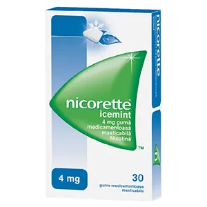 Nicorette Icemint 4 mg, 30 gume medicamentoase masticabile, Johnson & Johnson