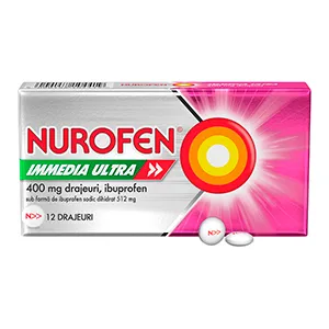 Nurofen Immedia Ultra 400mg, 12 drajeuri, Reckitt Benckiser Healthcare