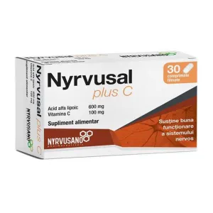 Nyrvusal Plus C, 30 comprimate filmate, Nyrvusano Pharmaceuticals