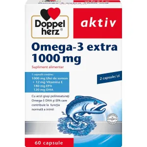 Doppelherz Omega 3 Extra+Ulei Somon 1000 mg, 60 capsule, Queisser Pharma