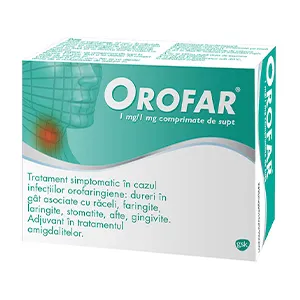 Orofar 1 mg/1mg, 24 comprimate de supt, Stada
