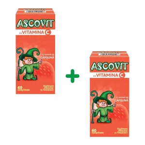 Pachet Ascovit Capsuni 100 mg;  60 comprimate masticabile;  Omega Pharma
