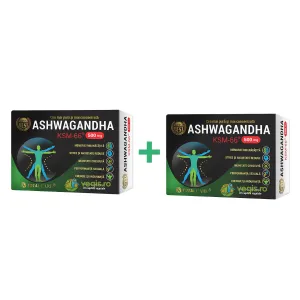 Pachet Ashwagandha World's Best Ashwagandha 500mg, 30 capsule vegetale, Cosmo Pharm