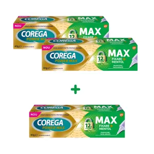 Pachet Corega Max Fixare + Mentol, 40 g, Haleon