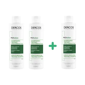 Pachet Dercos sampon tratament keratoreductor PSOlution, 200 ml, Vichy