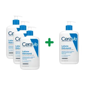 Pachet Lotiune hidratanta de fata si corp pentru piele uscata si foarte uscata, 473 ml, CeraVe