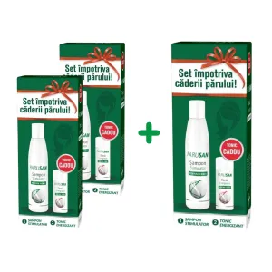 Pachet Parusan sampon stimulator, 200 ml + Parusan tonic energizant, 50 ml, CADOU, Zdrovit Romania