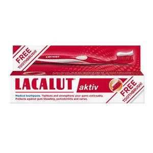 Pachet Pasta de dinti Lacalut Aktiv, 75 ml + Periuta de dinti Red Edition Lacalut CADOU, Natur Produkt Zdovit