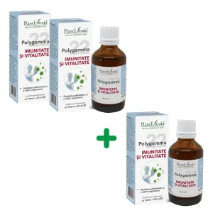 2 LA PREt DE 1 - Pachet Polygemma nr. 22, Imunitate si Vitalitate, 50 ml, Plantextrakt