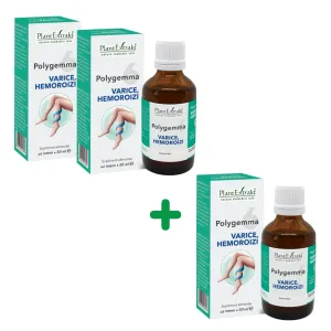 3 LA PREt DE 2 - Pachet Polygemma Nr. 6, Varice si Hemoroizi, 50 ml, Plantextrakt