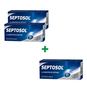 Pachet Septosol cu albastru de metilen , 20 comprimate pentru supt , Biofarm