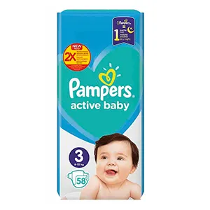 Pampers Active Baby scutece, Marimea 3/6-10 kg, 58 bucati, Procter & Gamble Distribution