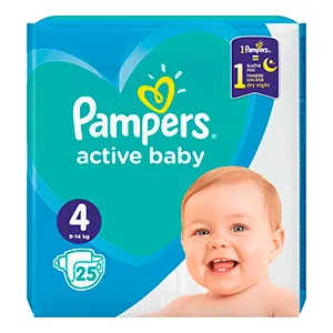 Pampers Active Baby scutece Marimea 4/9-14 kg, 25 bucati, Procter & Gamble Distribution
