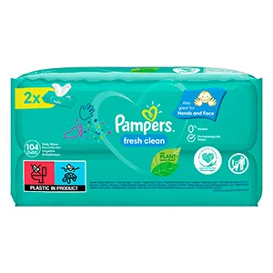 Pampers Fresh Clean servetele umede, 2 pachete x 52 bucati, Procter & Gamble Distribution