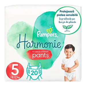 Pampers Harmonie Pants scutece-chilotel, Marimea 5, 12-17 kg, 20 bucati, Procter & Gamble Distribution