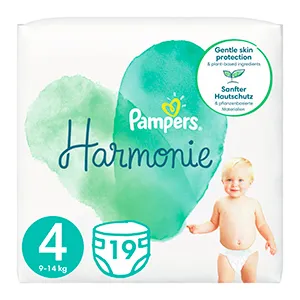 Pampers Harmonie scutece, Marimea 4, 9-14 kg, 19 bucati, Procter & Gamble Distribution