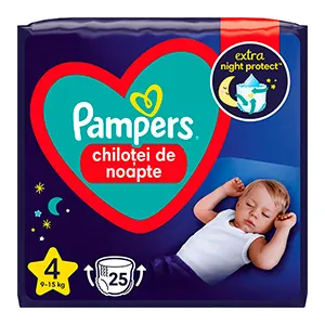 Pampers Night Pants scutece-chilotel de noapte, Marimea 4, 9-15 kg, 25 bucati, Procter & Gamble Distribution