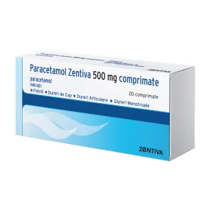 Paracetamol 500 mg, 20 comprimate, Zentiva