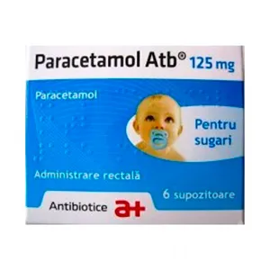 Paracetamol pentru sugari ATB 125 mg, 6 supozitoare, Antibiotice