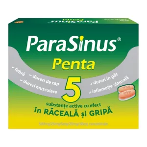 Parasinus Penta 500 mg/25 mg/5 mg/20 mg/38 mg, 12 comprimate, Haleon Romania