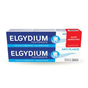Pfoc Elgydium pasta dinti antiplaca, 2 x 75 ml, Promo, Pierre Fabre Dermo-Cosmetique