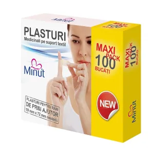 Plasturi cu rivanol Minut, 19 mm x 72 mm, 100 bucati, Vision Trading