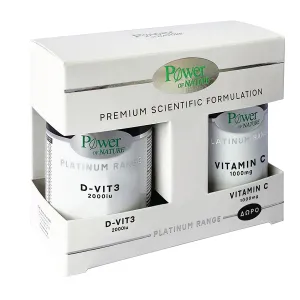 Platinum Combo Pack D-Vit 3 5000ui, 60 comprimate + Vitamin C 2000mg, 20 comprimate, Power of Nature